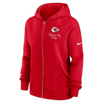 Nike Kansas City Chiefs Phoenix Rewind Nike Womens NFL Full-Zip Hoodie in Red | 01D665N7G-AU3