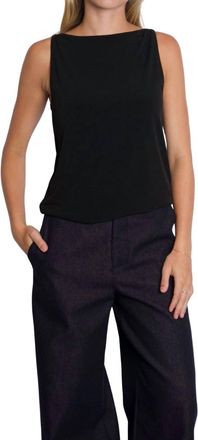 Vince Boat Neck Tank Top In Black