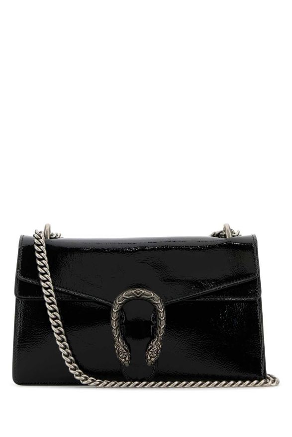 Black Leather Small Dionysus Shoulder Bag