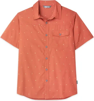 Stio | Mens Curtis Camp Shirt Short Sleeve, Size Extra Large in Hot Sauce Dots