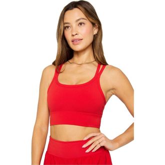 Fabletics Principal Longline Medium Impact Sports Bra in Heated Red at Nordstrom, Size Xx-Large