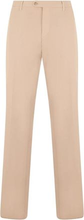 Fedeli Beige comfortabele broek voor elke gelegenheid - Heren - Straight fit broeken - Beige - 5XL - Katoen - Broeken