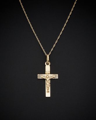 Italian Gold, Inc 14K Italian Gold Diamond Cut Crucifix Necklace