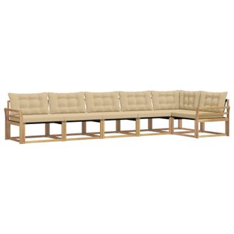 vidaXL Conjunto De Sof&aacute;s De Exterior Con Coj&iacute;n 6 Pcs Y Beige Vidaxl