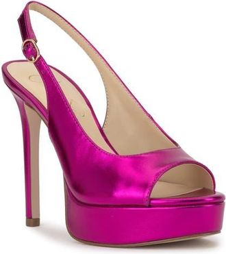Jessica Simpson Sibilla Slingback Platform Sandal in Bright Fuchsia at Nordstrom, Size 6.5