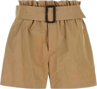 Saint Laurent Bermudas estilo paperbag - Shorts - Mujer - Beige - M