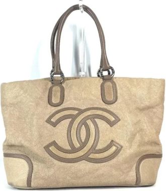 Chanel Pre-owned Leather chanel-bags - Dames - Vintage Shopper - Beige - ONE Size - Leer - Vintage