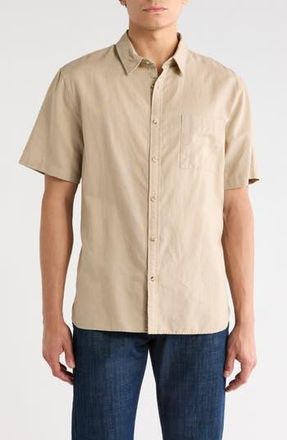 Vince Classic Fit Short Sleeve Linen Blend Button-Up Shirt in River Sand at Nordstrom Rack, Size Xx-Large