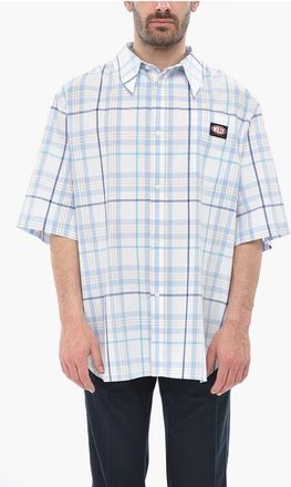 Willy Chavarria Palid Checked Shirt with Italian Collar size L