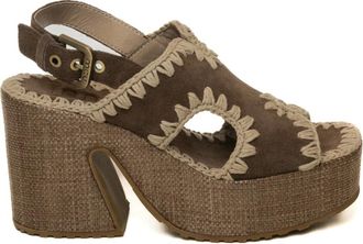 Mou Schoenen, Dames, Bruin, 39 EU, Su&egrave;de, Raffia Plateau Sandalen