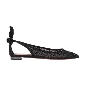 Aquazzura Crystal Bow Slingback Flats