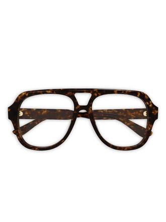 Chlo&eacute; logo-lettering glasses - unisex - Acetate - 56 - Brown