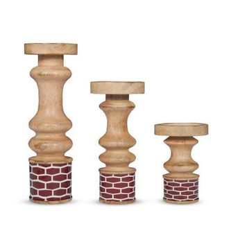 Mela Artisans Gramercy Red Pillar Candleholder Set at Nordstrom