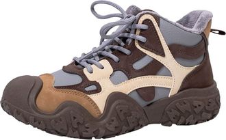 Generic Women Winter Fleece Lined Cotton Shoes Versatile and Warm Thick Soled Sports Casual Snow Boots (Gray,6.5)