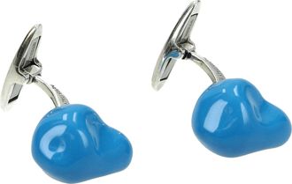 Bottega Veneta Herrens Manschettenkn&ouml;pfe und Krawattenklammer Silberblau/Stahlblau