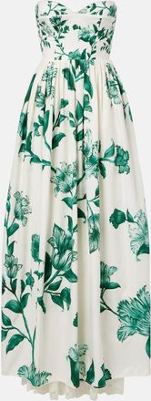 Agua Bendita Tonia floral lace-trimmed cotton maxi dress