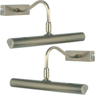 Loops 2 PACK LED Picture Wall Light 2.5W Warm White Antique Brass Over Head Down Lamp