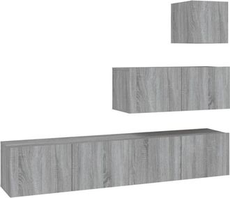 vidaXL Vidaxl - Set de muebles para tv 4 pzas madera contrachapada gris Sonoma