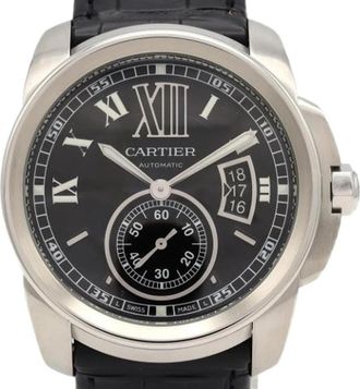 Cartier Pre-owned Calibre 42mm Automatisch Polshorloge - Heren - Vintage Horloges - Zwart - ONE Size - Vintage