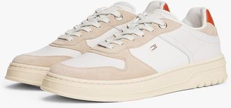 Tommy Hilfiger Womens Mixed Texture Suede Cupsole Sneaker - Classic Beige - US 8.5 / EU 39