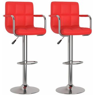 vidaXL Vidaxl - Taburetes De Cocina 2 Unidades Cuero Sint&eacute;tico Rojo