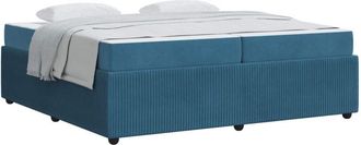 vidaXL Estructura De Cama Con Colch&oacute;n Azul 200 X 200 Cm Tela Vidaxl