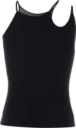 Alexander McQueen Womens Viscose Mesh Tank Top Black Sweater