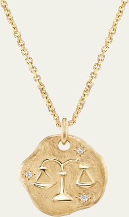 Aaryah 18K Yellow Gold Mini Diamond Zodiac Pendant Necklace
