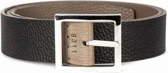 Orciani Dubbelzijdige gehamerde leren riem - Heren - Riemen - Zwart - 100 CM - Leer - Accessoires