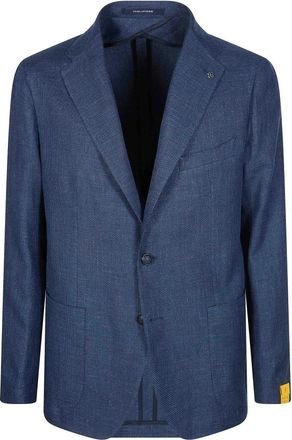 Tagliatore Monopetto Lino Cotone - Heren - Blazers - Blauw - L - Katoen - Jassen