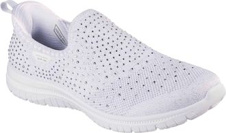 Skechers Virtue Icon Textile Womens White/Silver Standard Trainers - Size UK 3