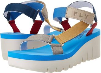 FLY London Womens Yefa Sandal In Azure Multi