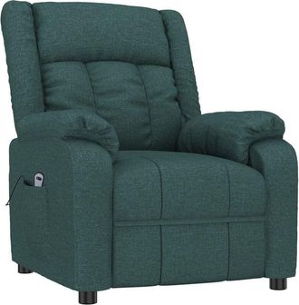 vidaXL Sill&oacute;n Reclinable El&eacute;ctrico Tela Verde Oscuro Vidaxl