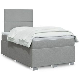 vidaXL Vidaxl - Cama Box Spring Con Colch&oacute;n Tela Gris Claro 120x190 Cm