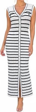 Elie Tahari Stripe Knit Dress In Multicolor