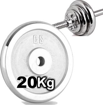 Trade Shop Trade Shop - Disco Olimpico In Acciaio Piastra Pesi Per Bilanciere Manubri Da 20 Kg Palestra