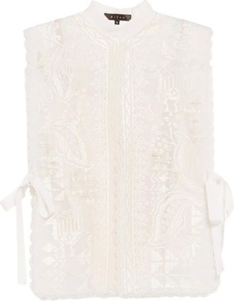 Biyan graphic-embroidered vest - women - Polyester/Spandex/Elastane - S - Neutrals
