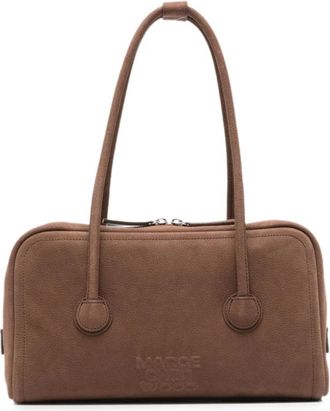 Marge Sherwood Tassen, Dames, Bruin, ONE Size, Leer, Schoudertas