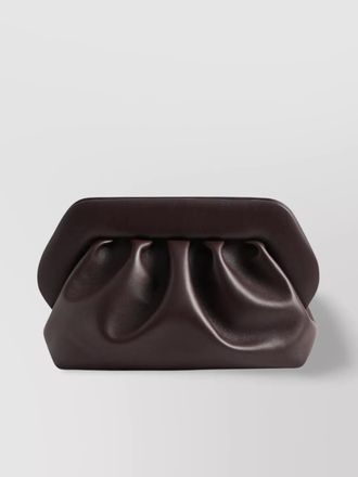 Themoir&egrave; pleated rectangular clutch in vegan pu