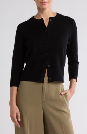 Vince Wool Blend Shrunken Cardigan in Black at Nordstrom Rack, Size Medium