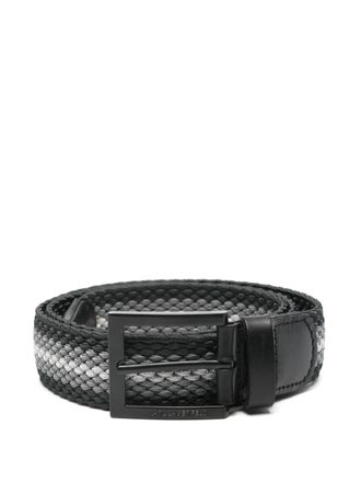 Karl Lagerfeld woven buckle belt - Zwart