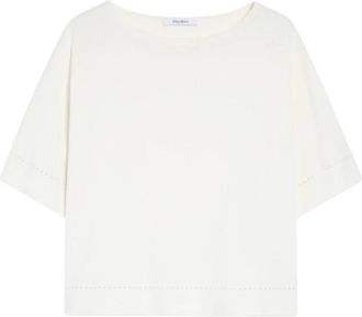 Max Mara Ivoor Boothals Trui - Dames - T-shirts - Wit - L - Tops