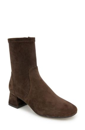 Gentle Souls Elbert Block Heel Bootie in Chocolate Suede at Nordstrom, Size 10