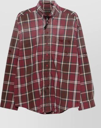 Balenciaga checked flannel shirt long sleeves pocket