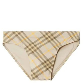Burberry Mens Check Stretch Nylon Swim Briefs, Size Large
