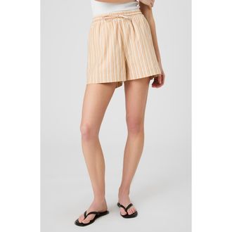 French Connection Sandlot Stripe Tie Waist Shorts at Nordstrom, Size X-Large