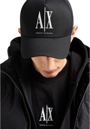 A|X Armani Exchange AR15955500009RO Embroidered Logo Baseball Cap - Black