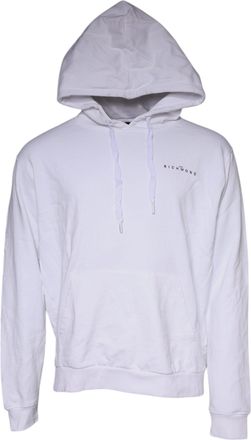 John Richmond White Logo Cotton Hooded Sweatshirt Mens Sweater (Pre-Owned)