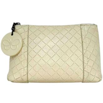 Bottega Veneta Vintage, unisex, Wit, ONE Size, Leer, Pre-owned Leren Clutch