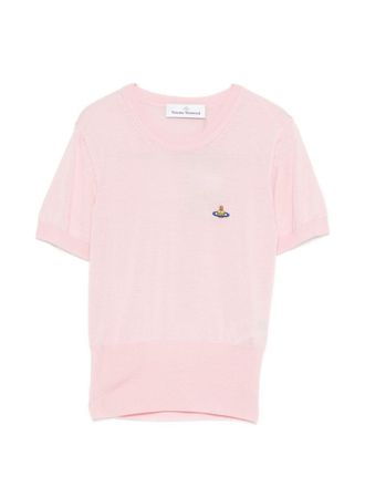 Vivienne Westwood Short-Sleeve Fitted Top With Embroidered Emblem